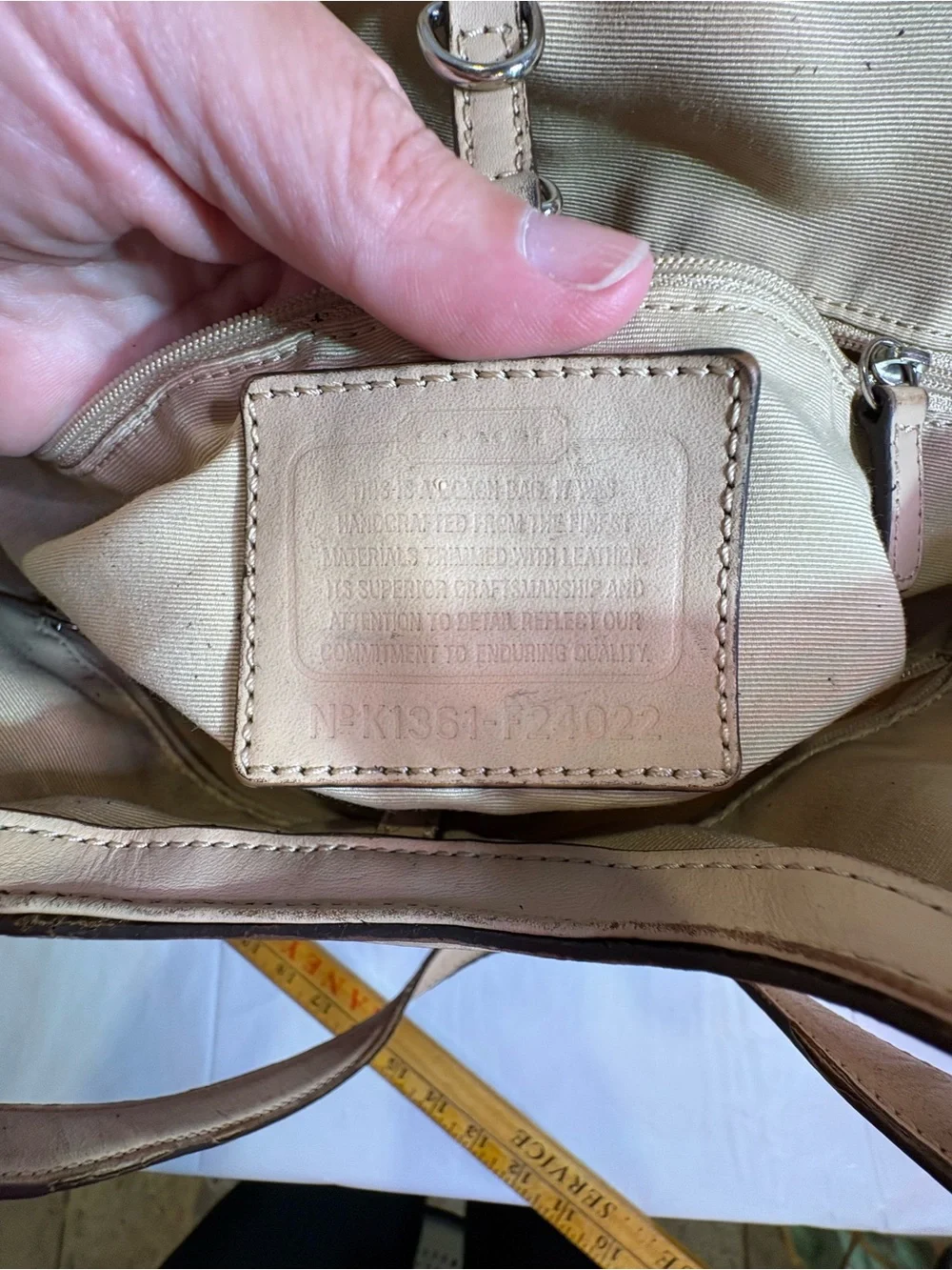 Coach Pink and Cream Zebra-Stripe Canvas Tote